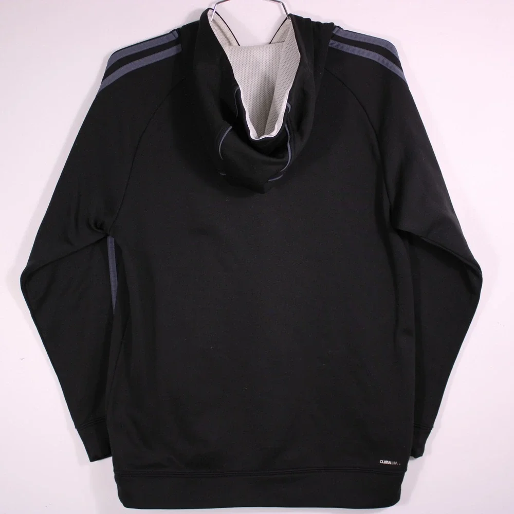 Adidas Hoodie Youth XL Black Sporty‎ Casual Climalite Embroidered Logo Pullover